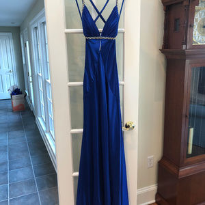 Blue Dave & Johnny Low Back Strappy Prom Dress 3-4